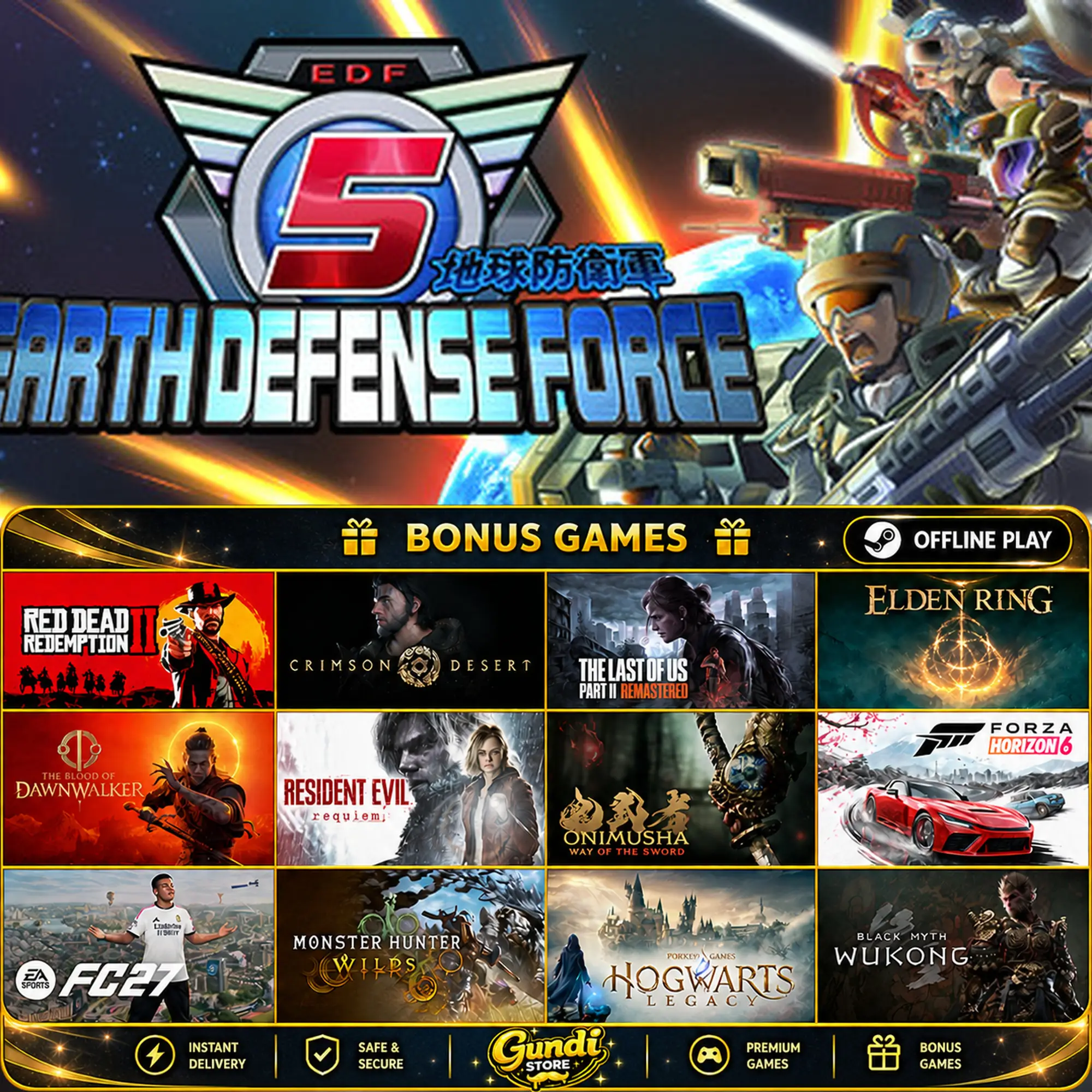 [AUTO CODE] - EARTH DEFENSE FORCE 5 + BONUS GAME