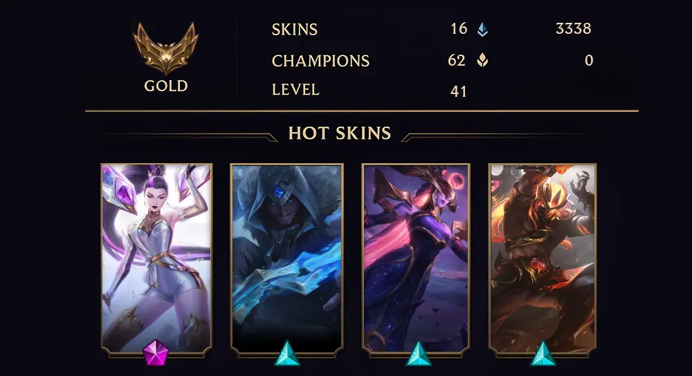GOLD IV - 41 LVL - 16 SKIN