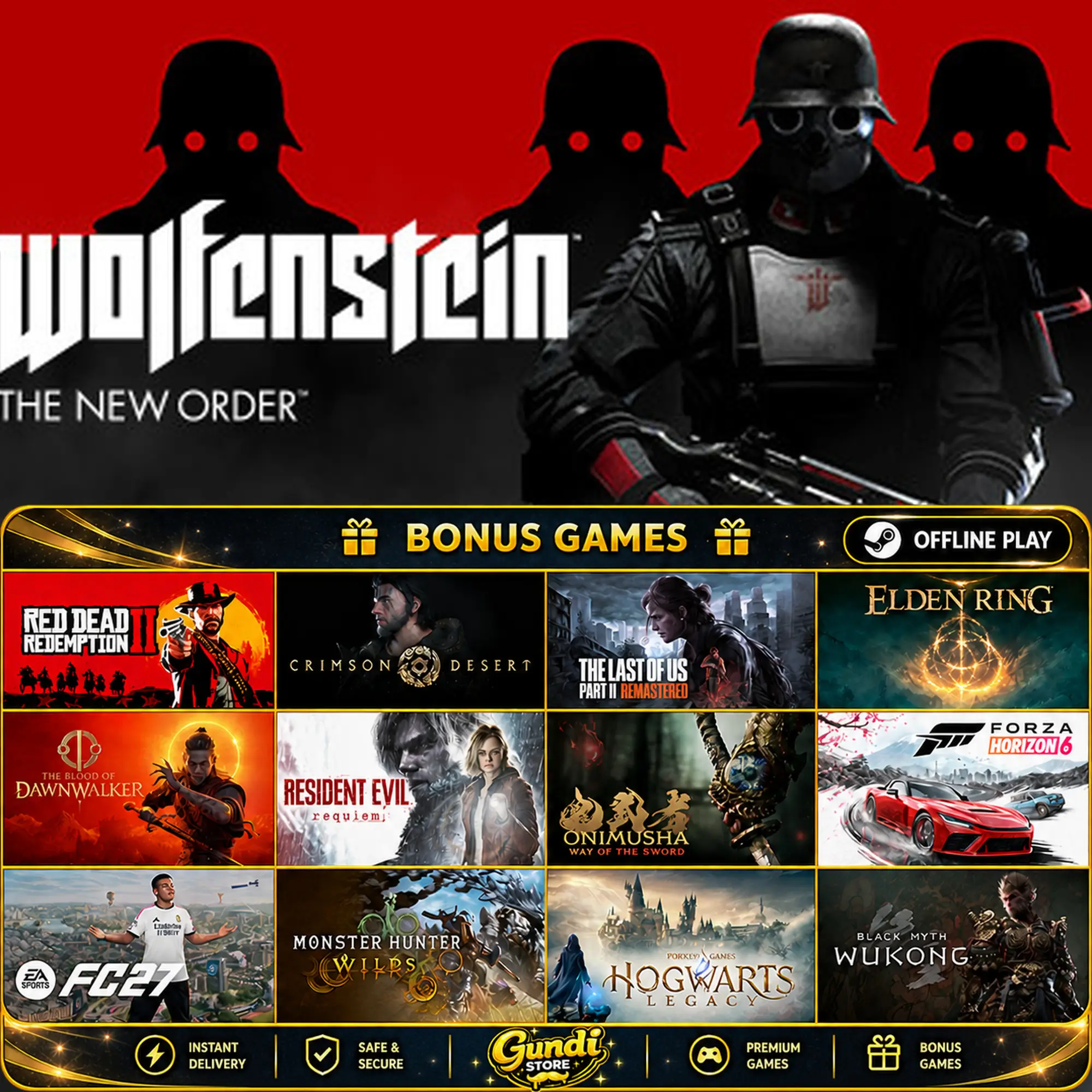 [AUTO CODE] - Wolfenstein_ The New Order + BONUS GAME