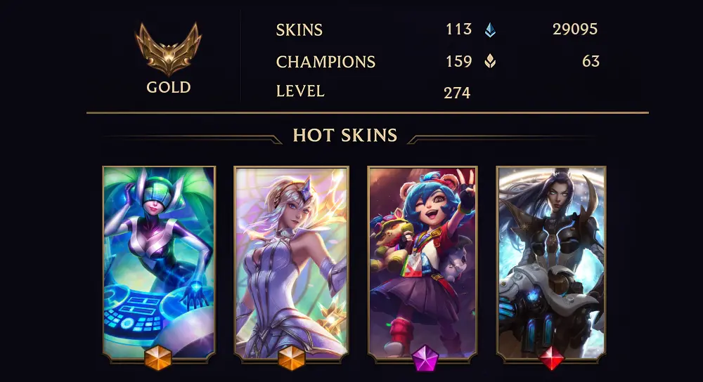 LAS - GOLD II - 274 LVL - 113 SKIN