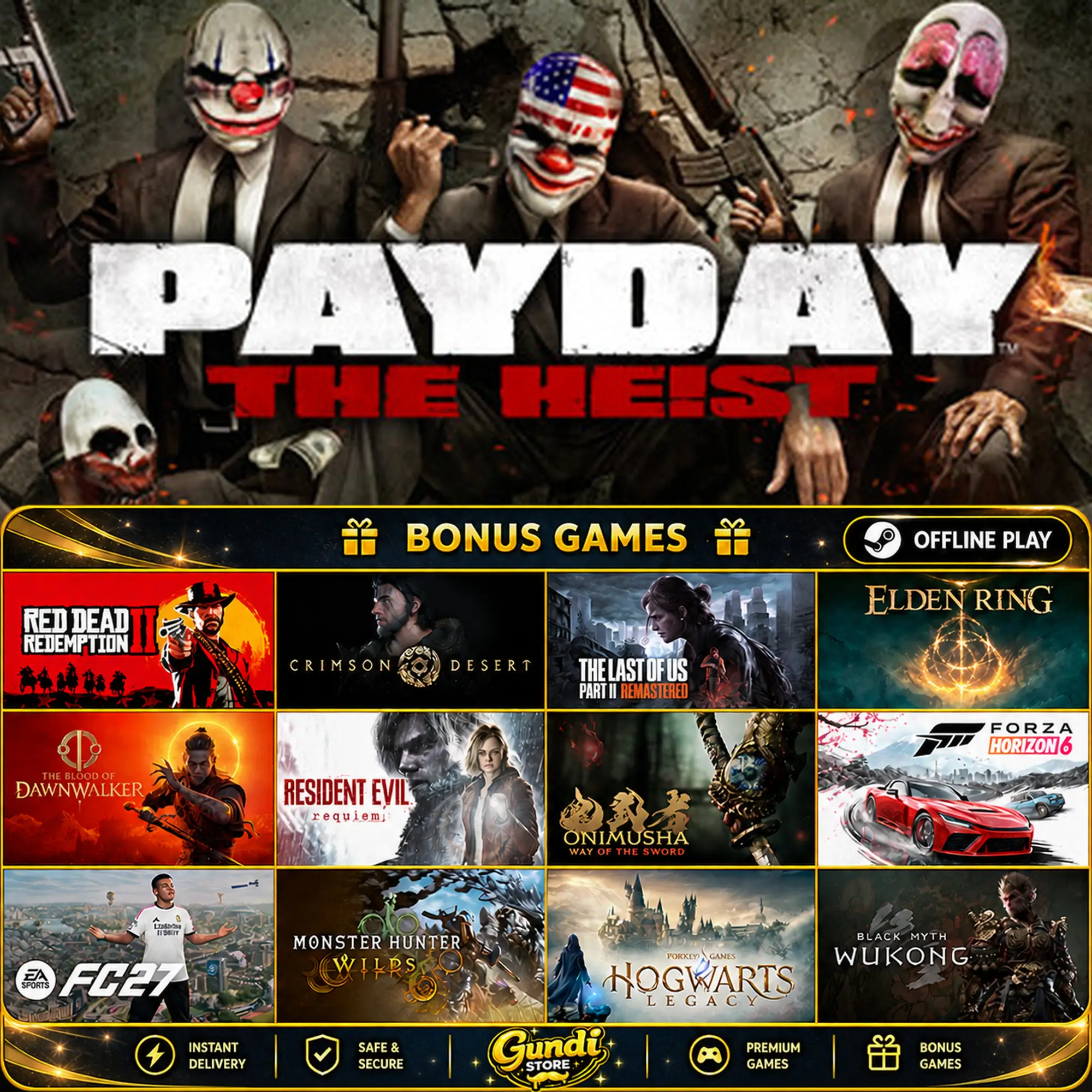 [AUTO CODE] - PAYDAY_ The Heist + BONUS GAME