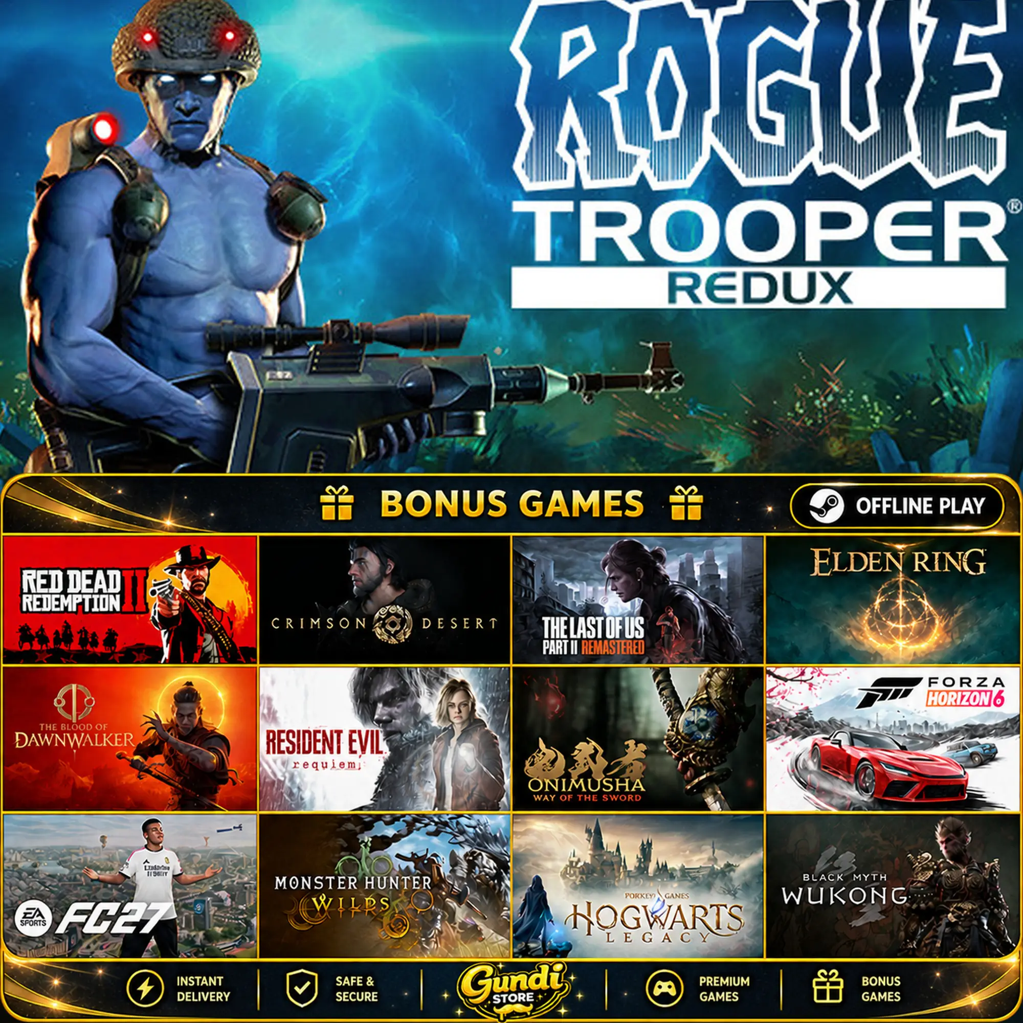[AUTO CODE] - Rogue Trooper Redux + BONUS GAME