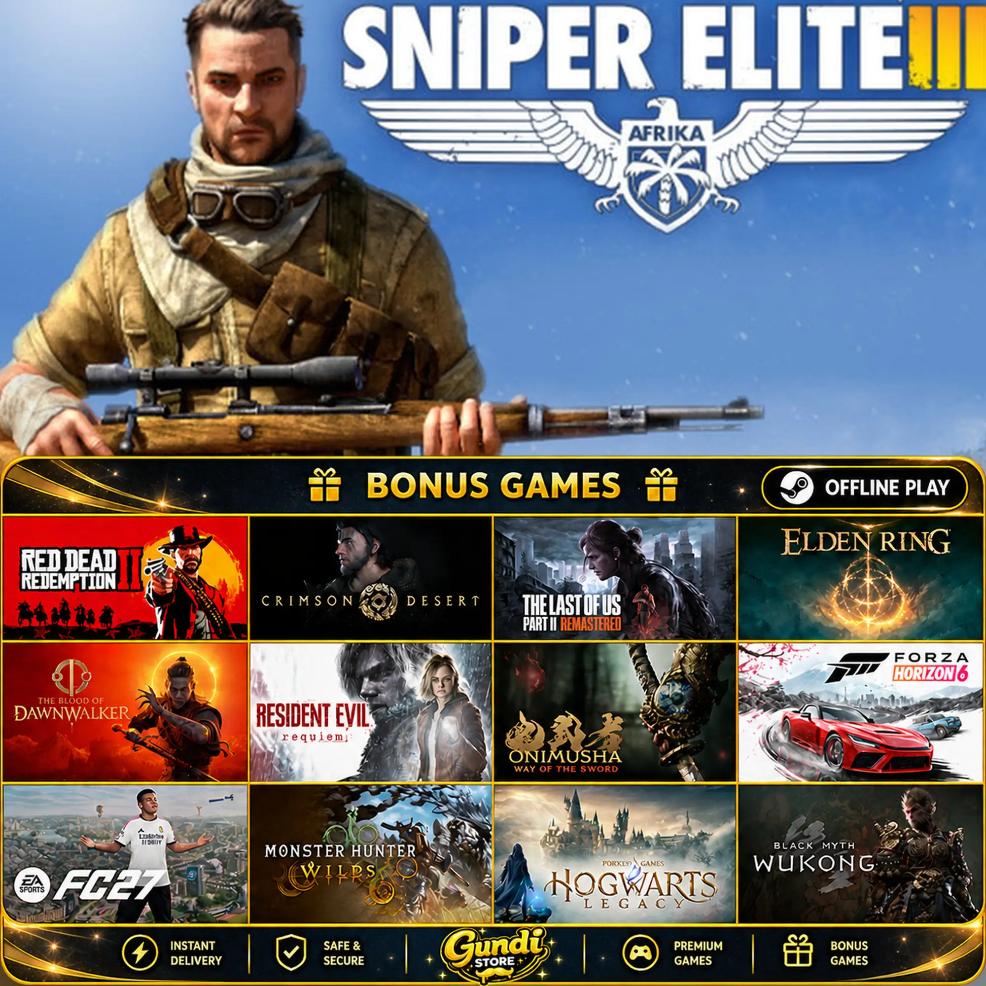 [AUTO CODE] - Sniper Elite 3 + BONUS GAME