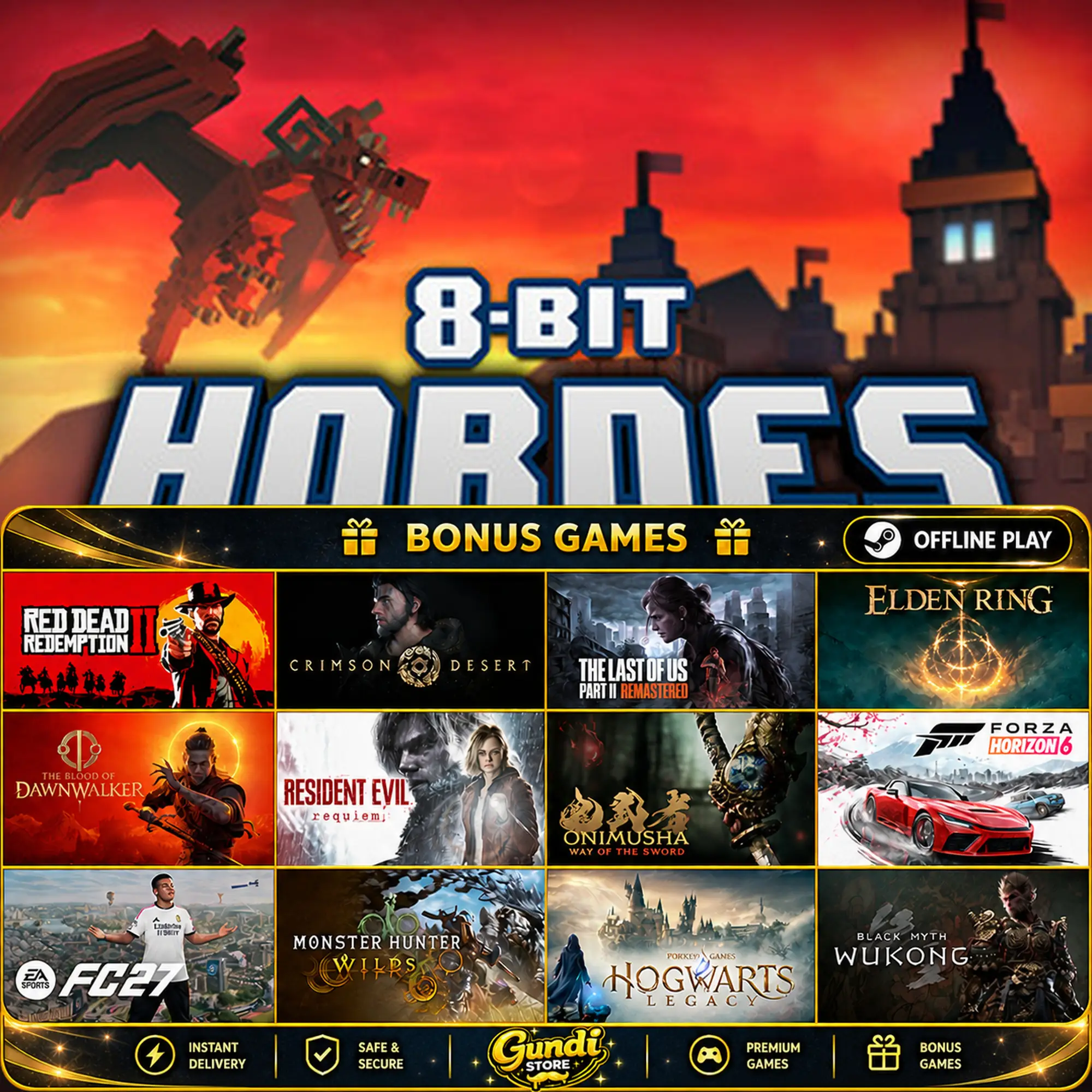 [AUTO CODE] - 8-Bit Hordes + BONUS GAME