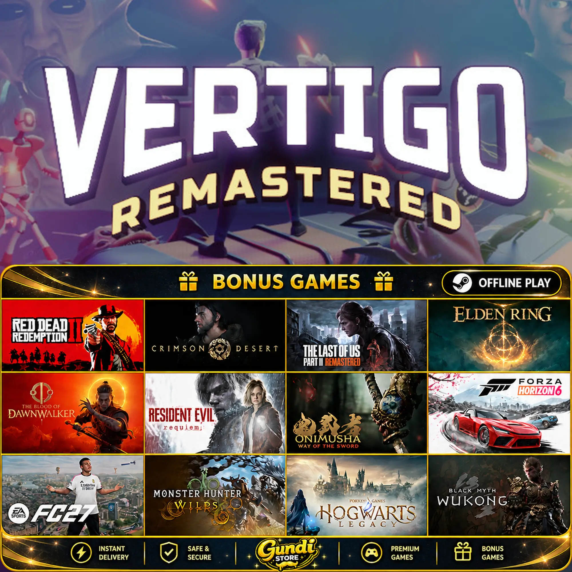 [AUTO CODE] - Vertigo Remastered + BONUS GAME