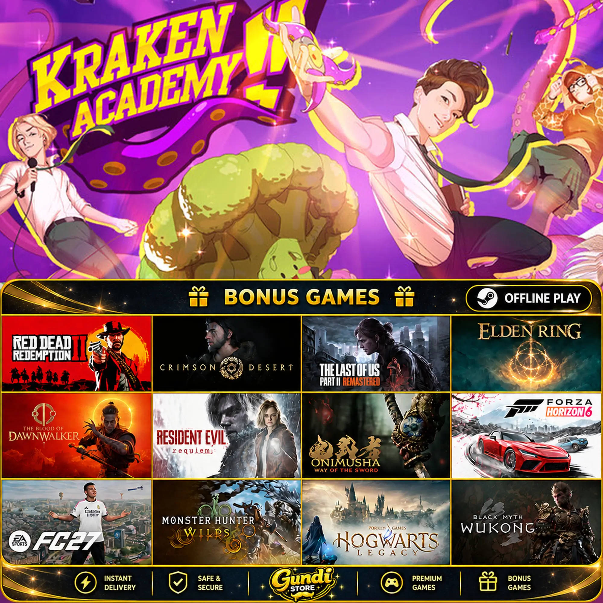 [AUTO CODE] - Kraken Academy!! + BONUS GAME