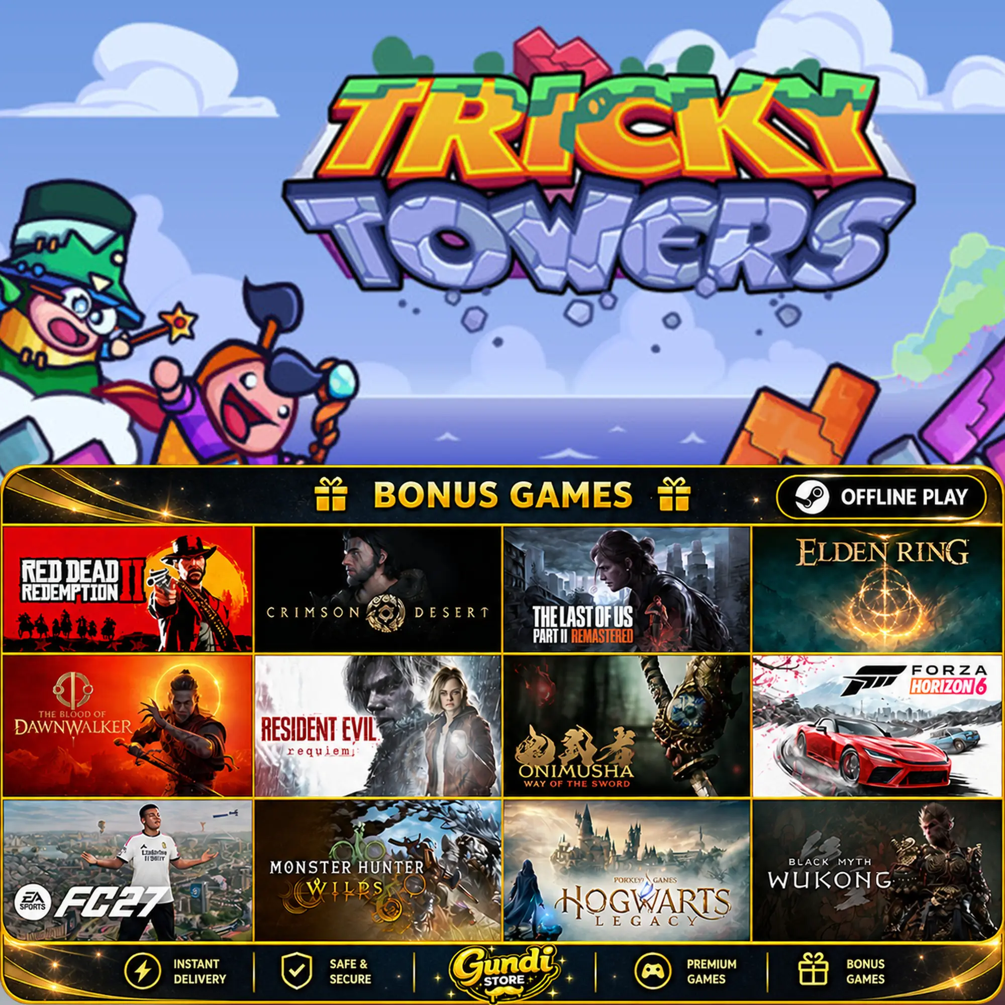 [AUTO CODE] - Tricky Towers + BONUS GAME