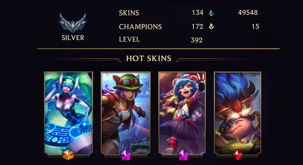 SILVER III - 392 LVL - 134 SKIN