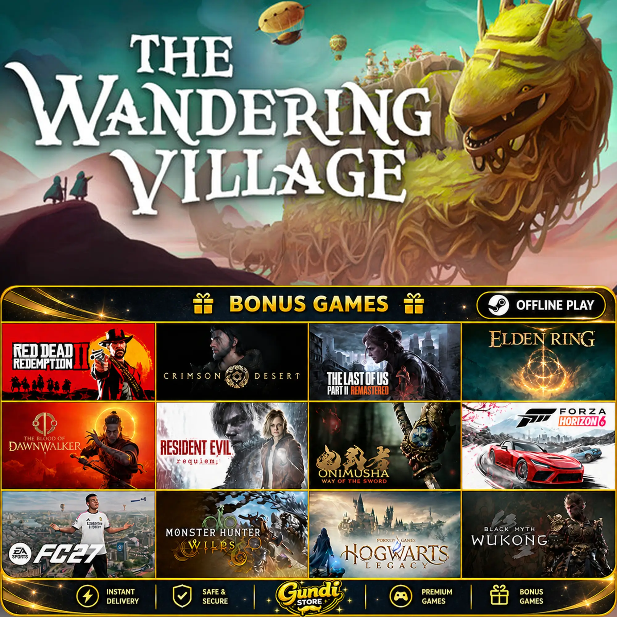 [AUTO CODE] - The Wandering Village + BONUS GAME