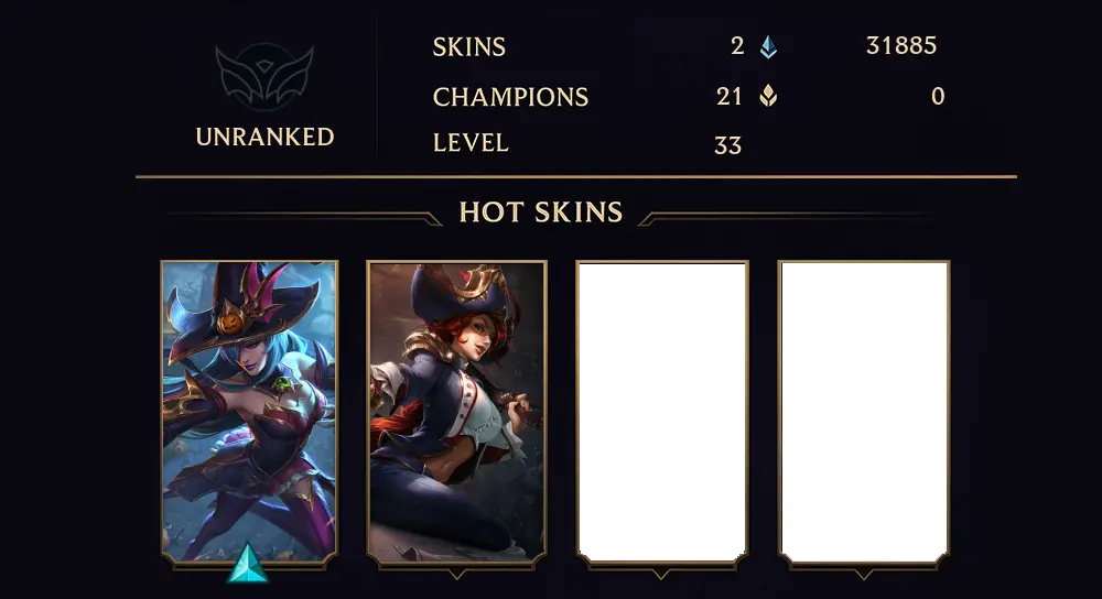 BR - UNRANKED - 33 LVL - 2 SKIN