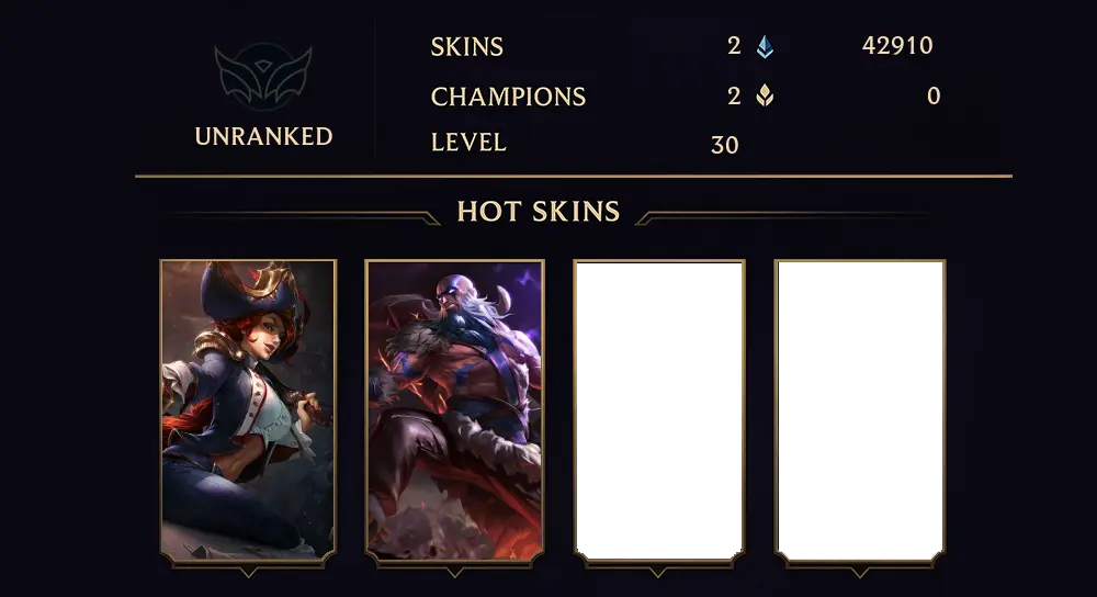 UNRANKED - 30 LVL - 2 SKIN