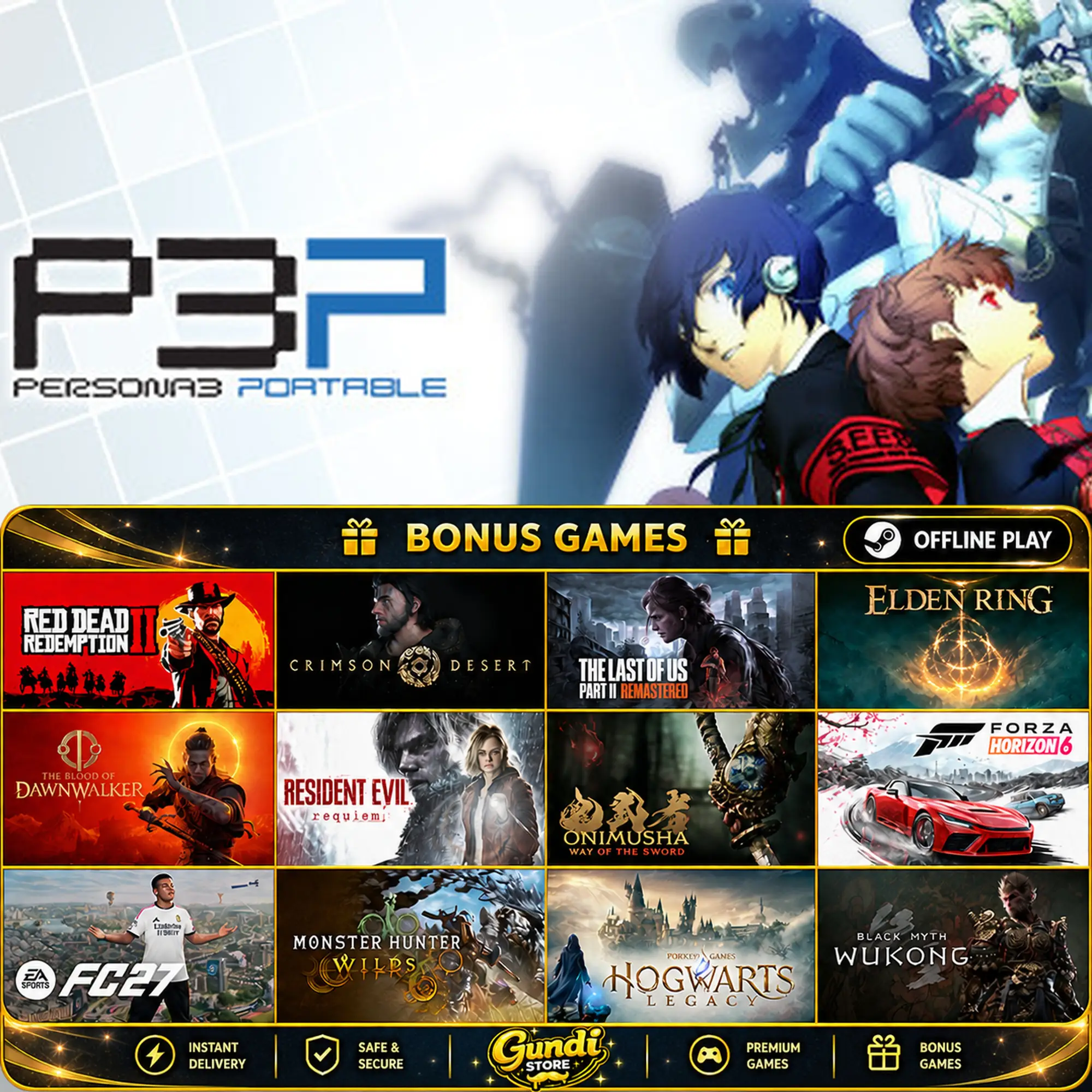 [AUTO CODE] - Persona 3 Portable + BONUS GAME