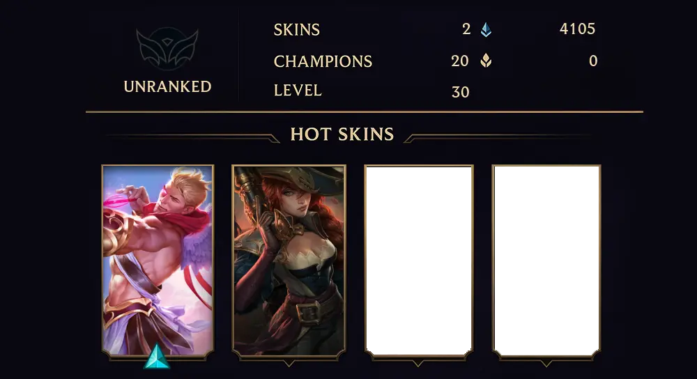 UNRANKED - 30 LVL - 2 SKIN