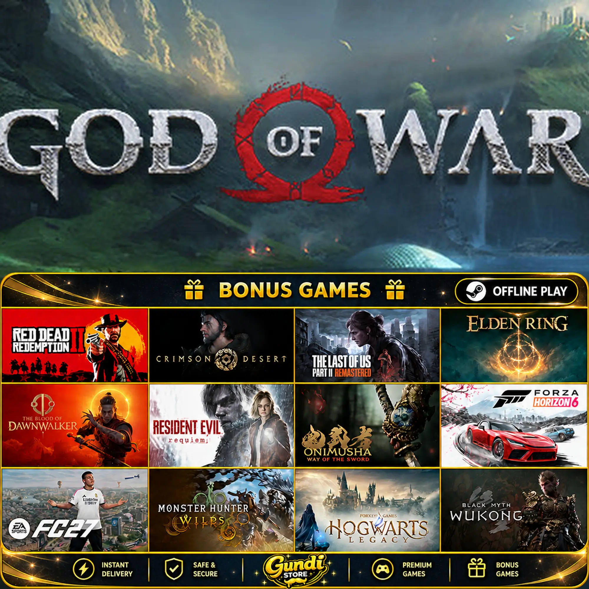 [AUTO CODE] - God of War + BONUS GAME