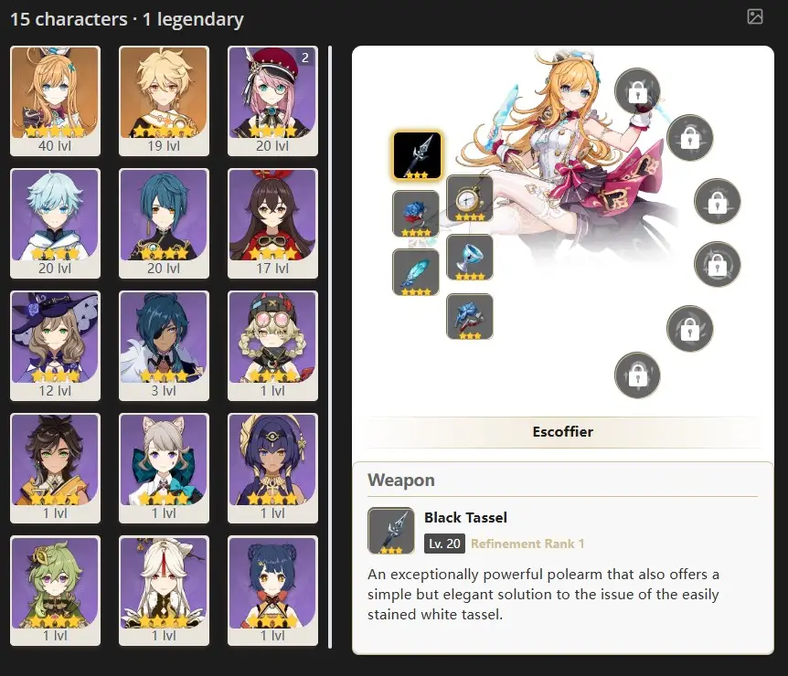 ASIA- AR:25- KEQING -15characters