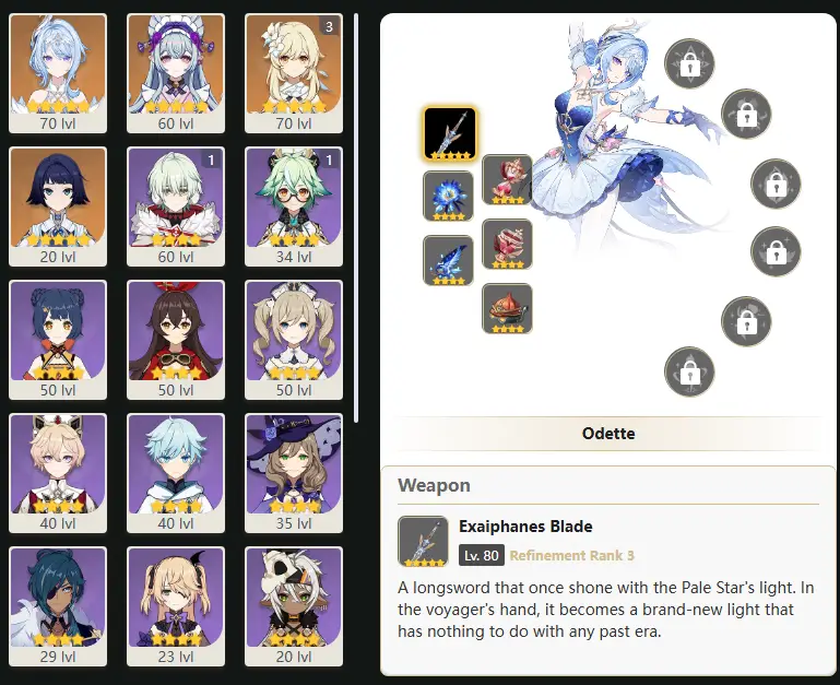 EU - AR: 45 - 23 CHARACTERS [ 3 - FIVE STARS CHARACTERS ] Odette - Yumemizuki Mizuki - Manekina