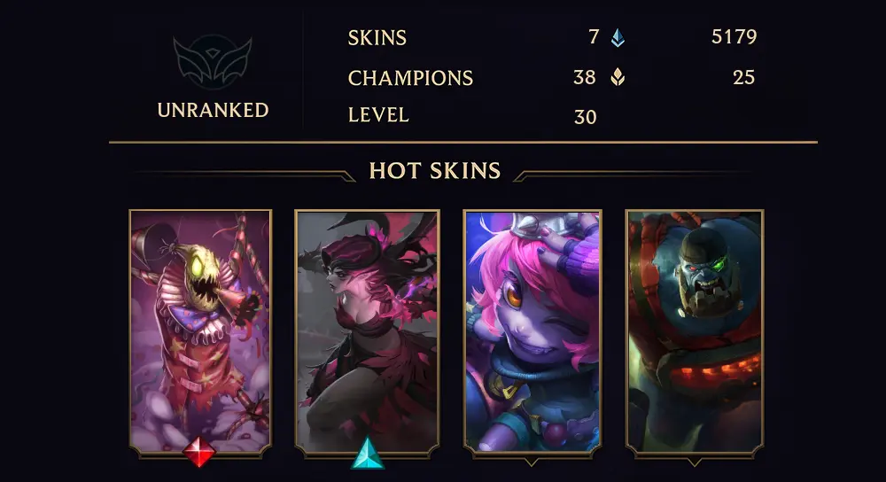 UNRANKED - 30 LVL - 7 SKIN