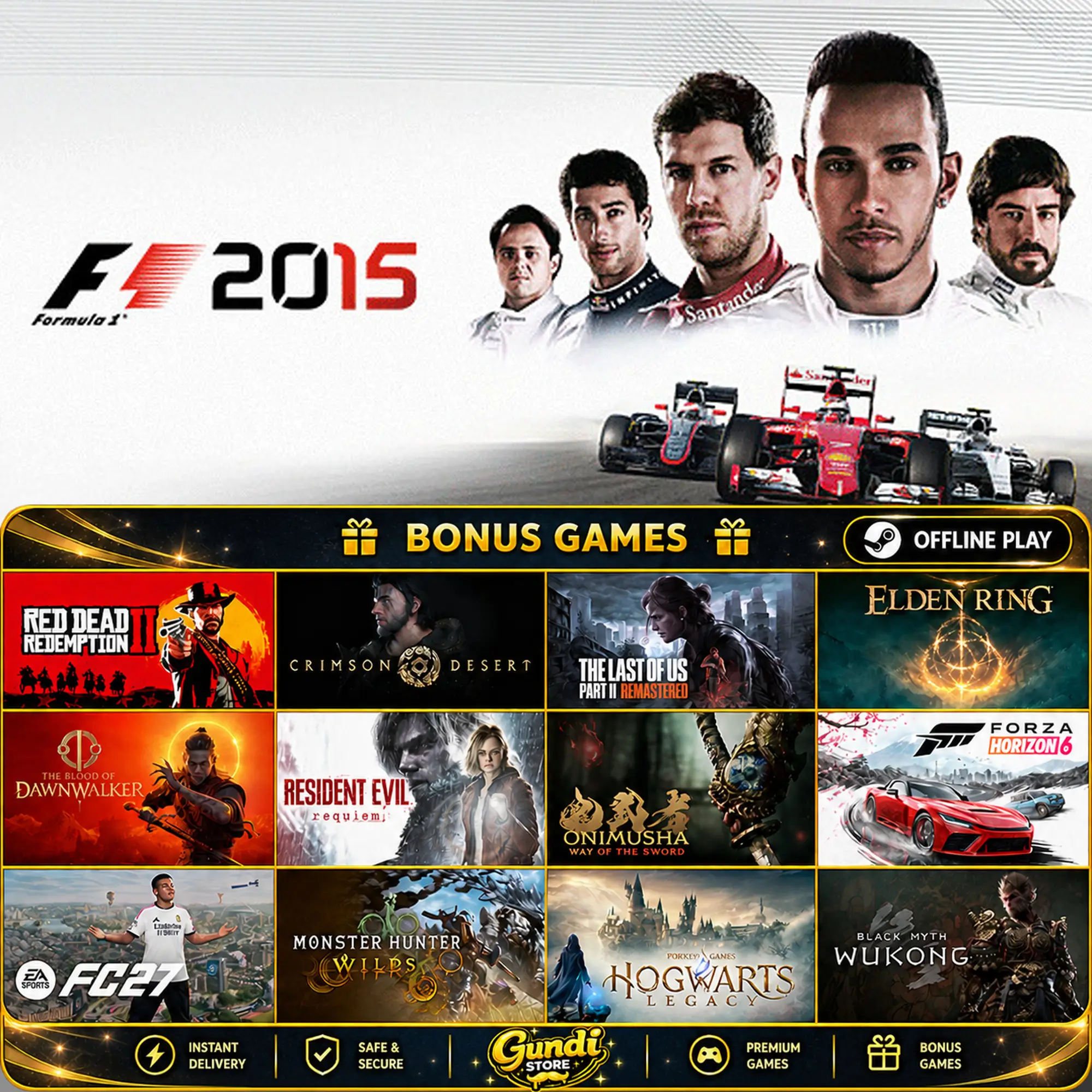 [AUTO CODE] - F1 2015 + BONUS GAME
