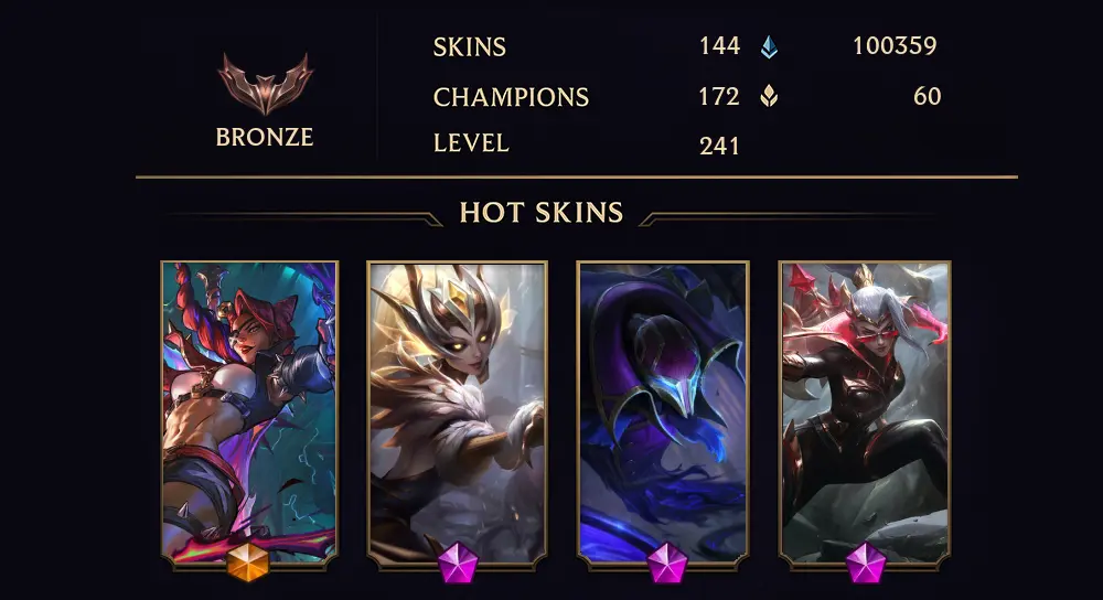 BRONZE I - 241 LVL - 144 SKIN