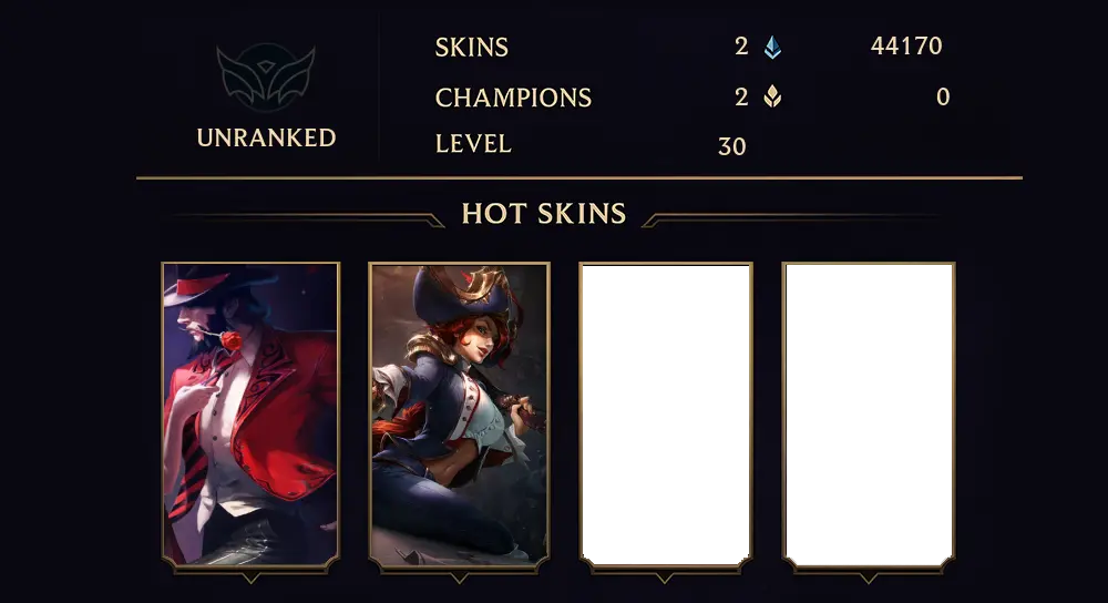 UNRANKED - 30 LVL - 2 SKIN
