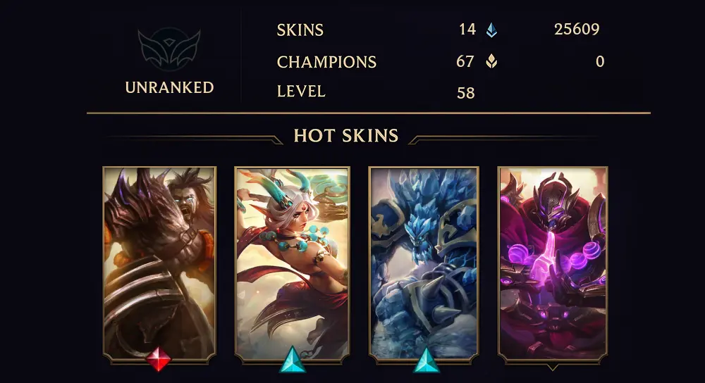 UNRANKED - 58 LVL - 24 SKIN