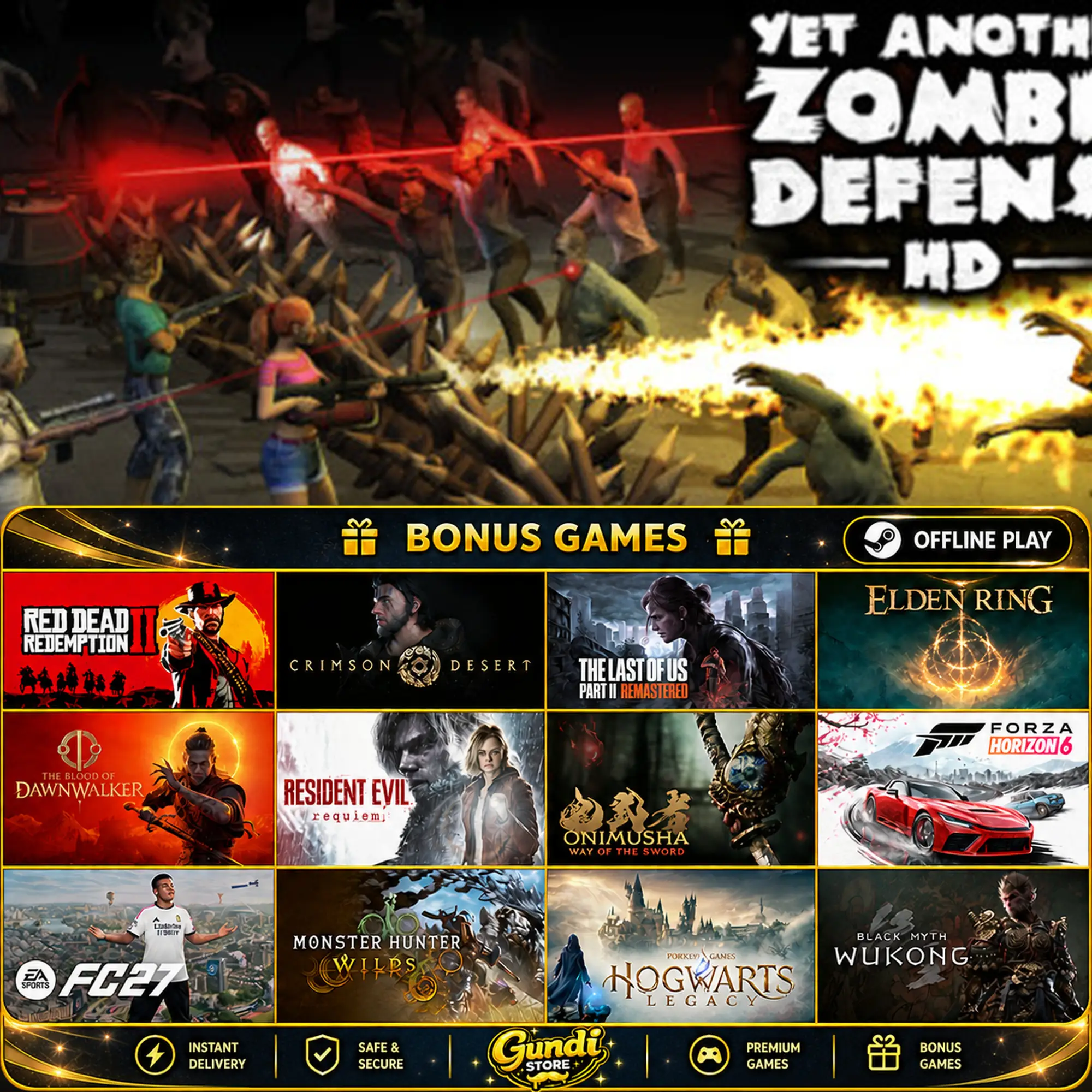 [AUTO CODE] - Yet Another Zombie Defense HD + BONUS GAME