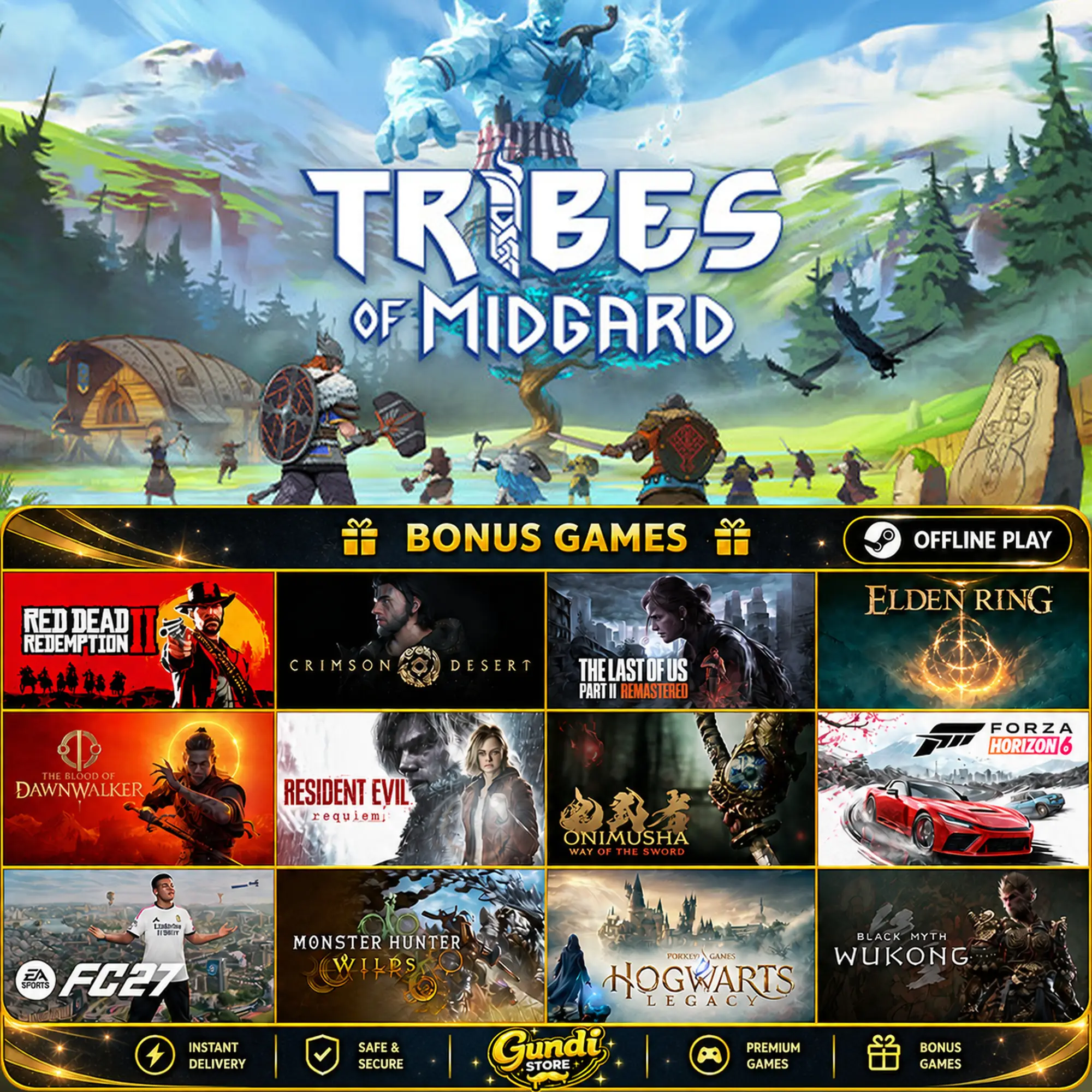 [AUTO CODE] - Tribes of Midgard + BONUS GAME
