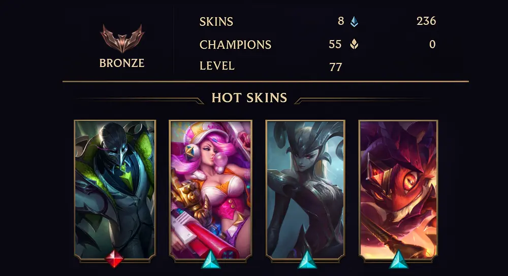 BRONZE II - 77 LVL - 8 SKIN