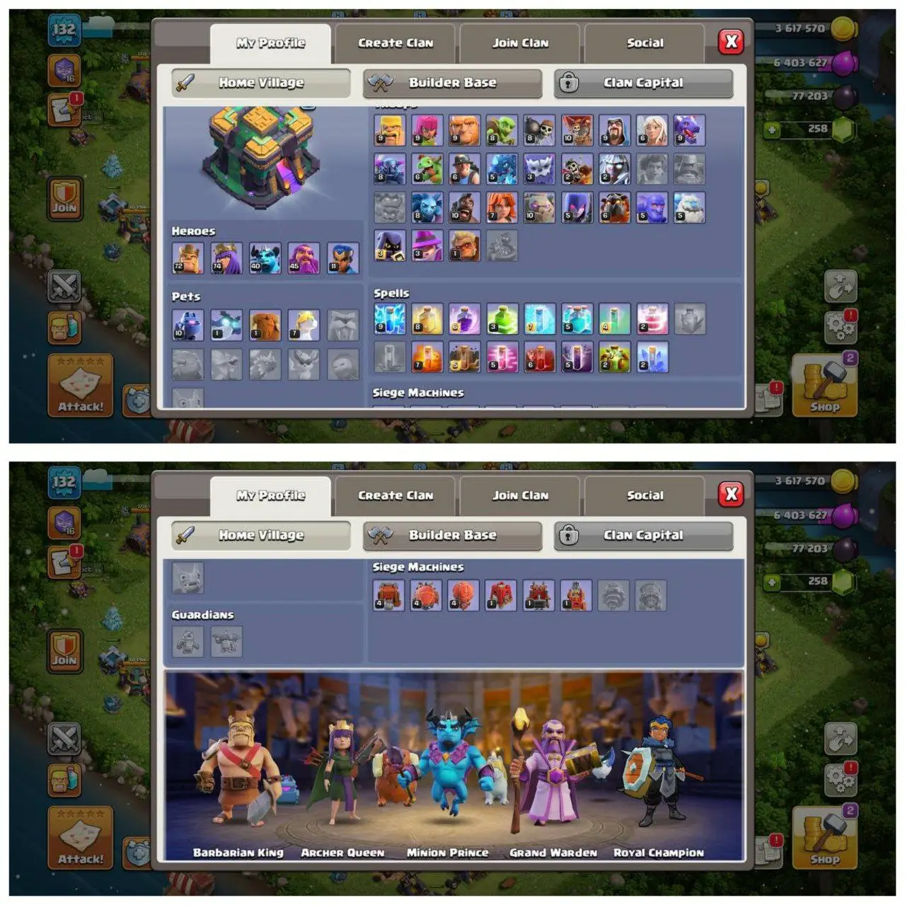 {55% DISCOUNT} TH14 NEAR MAX ID⚡️6 EPIC EQUIPMENT⚡️XP-132⚡️HERO 72-74-40-45-11⚡️500 GEMS NAME CHANGE⚡️ MAGIC ITEMS⚡️OP LAB⚡️INSTANT DELIVERY 🚚