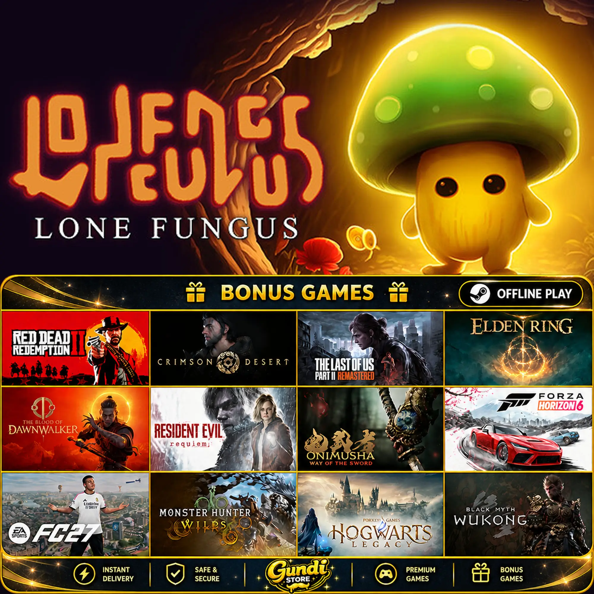 [AUTO CODE] - Lone Fungus + BONUS GAME