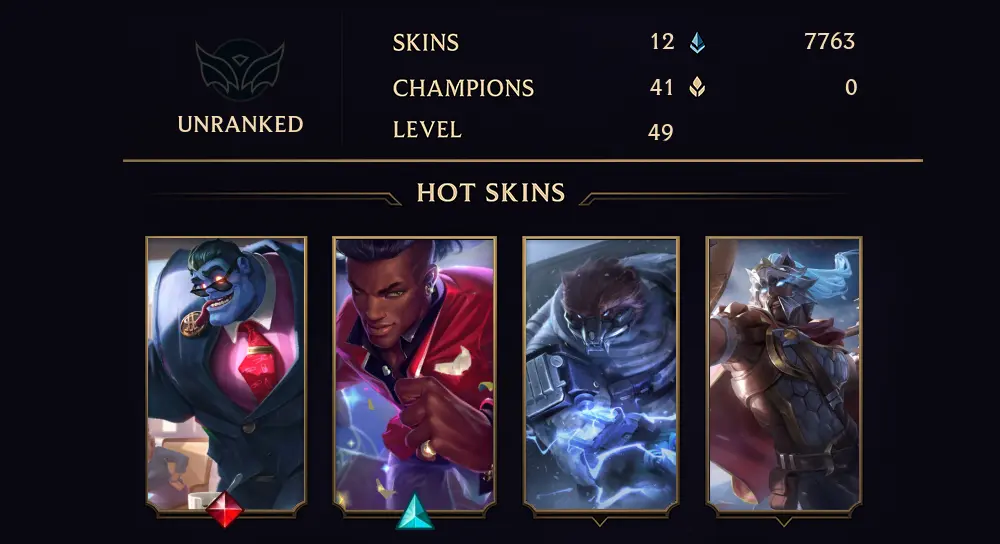 UNRANKED - 49 LVL - 12 SKIN