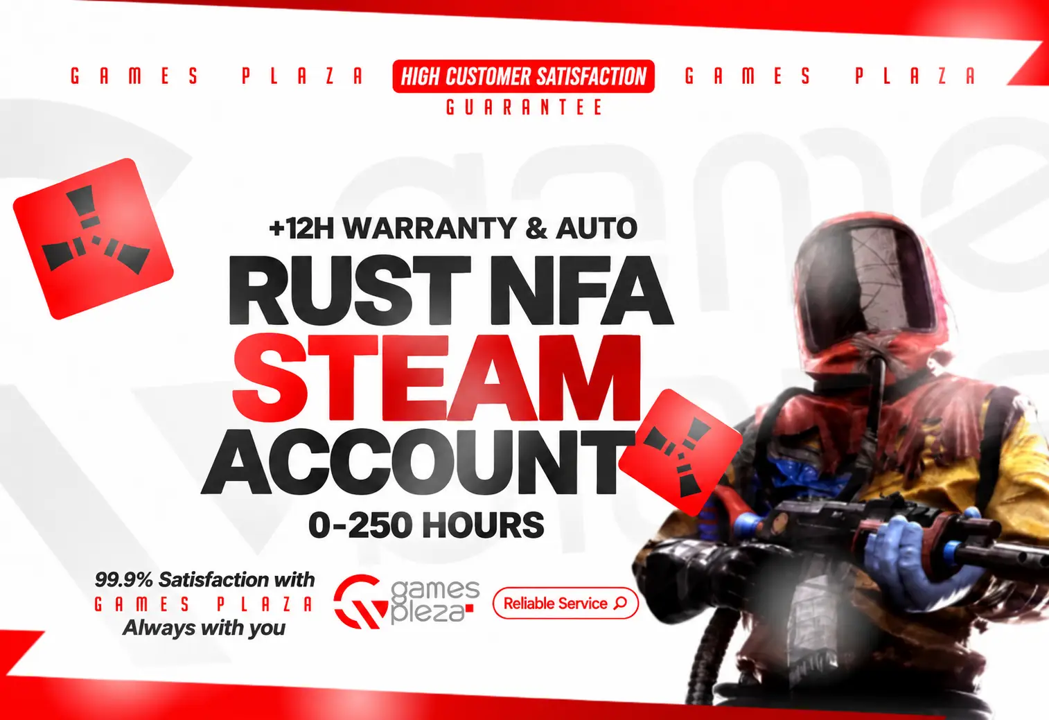 🎮 RUST NFA STEAM ACCOUNT | 0-250 HOURS | 12H WARRANTY | AUTO DELIVERY