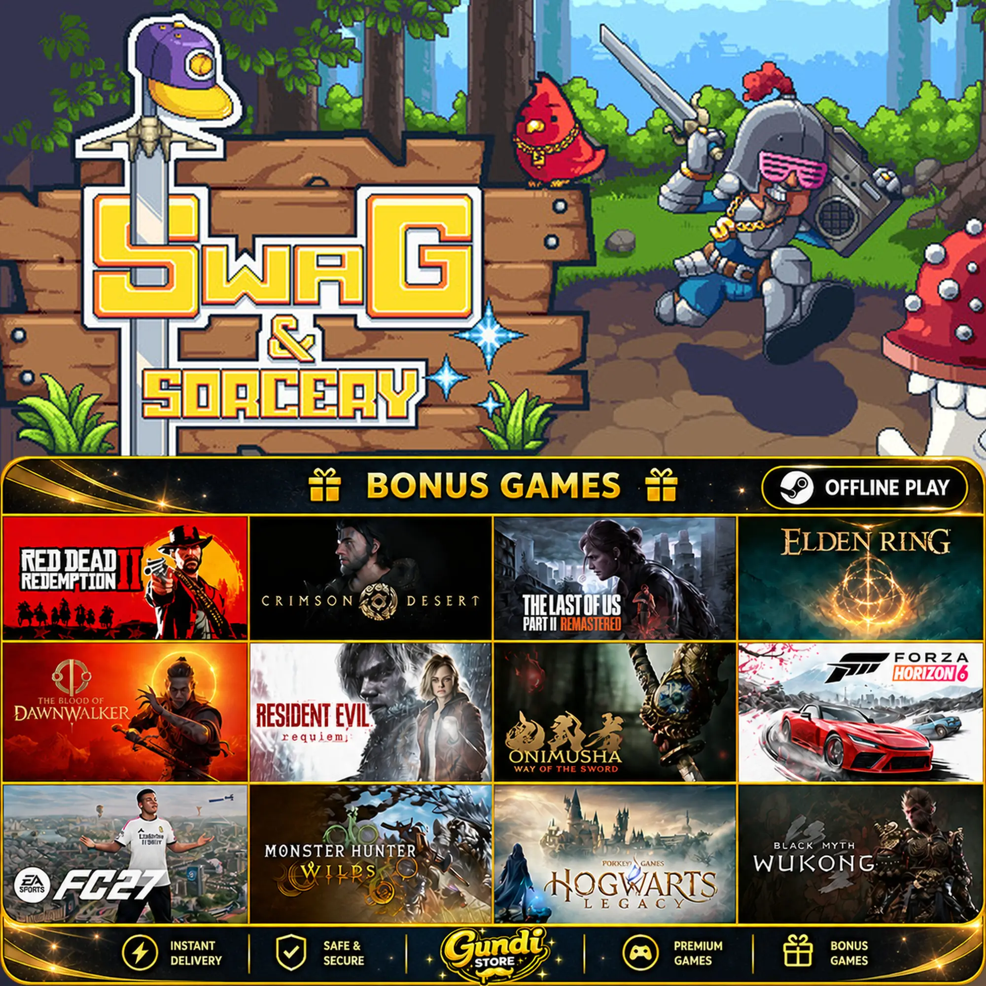 [AUTO CODE] - Swag and Sorcery + BONUS GAME