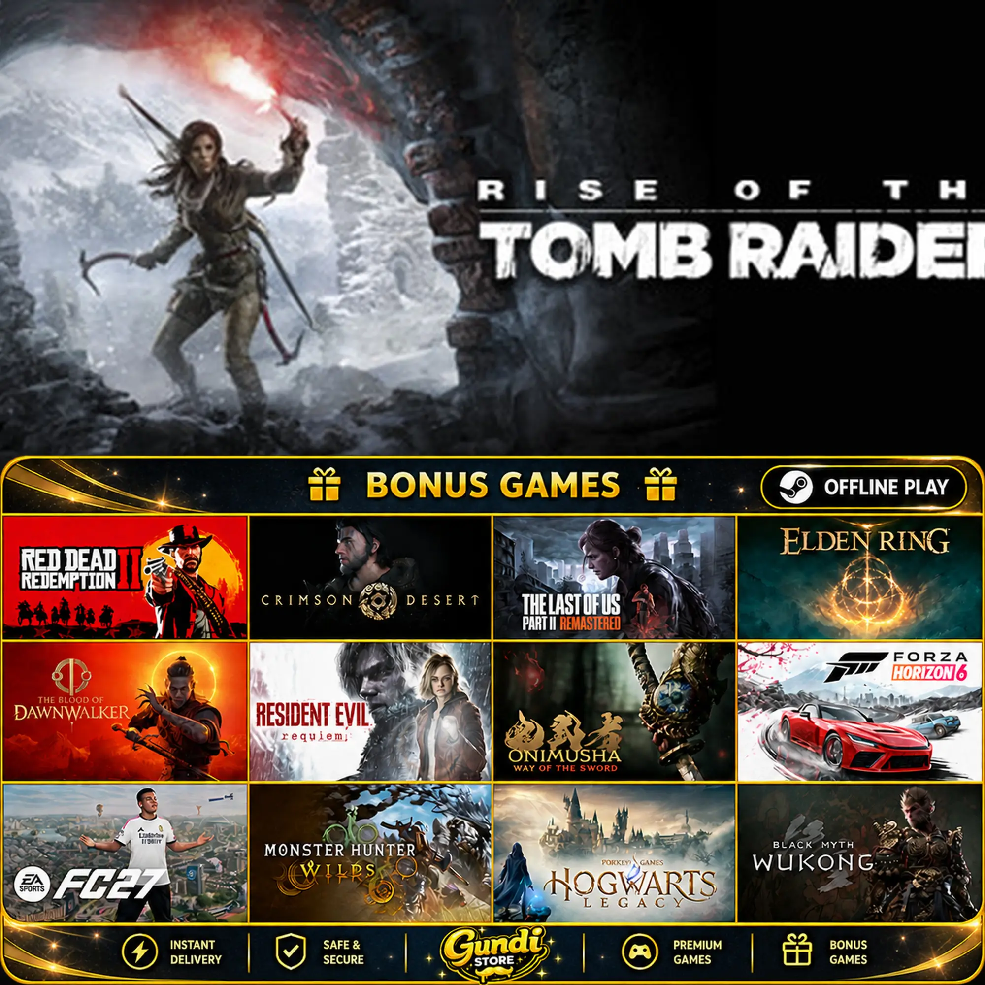 [AUTO CODE] - Rise of the Tomb Raider + BONUS GAME