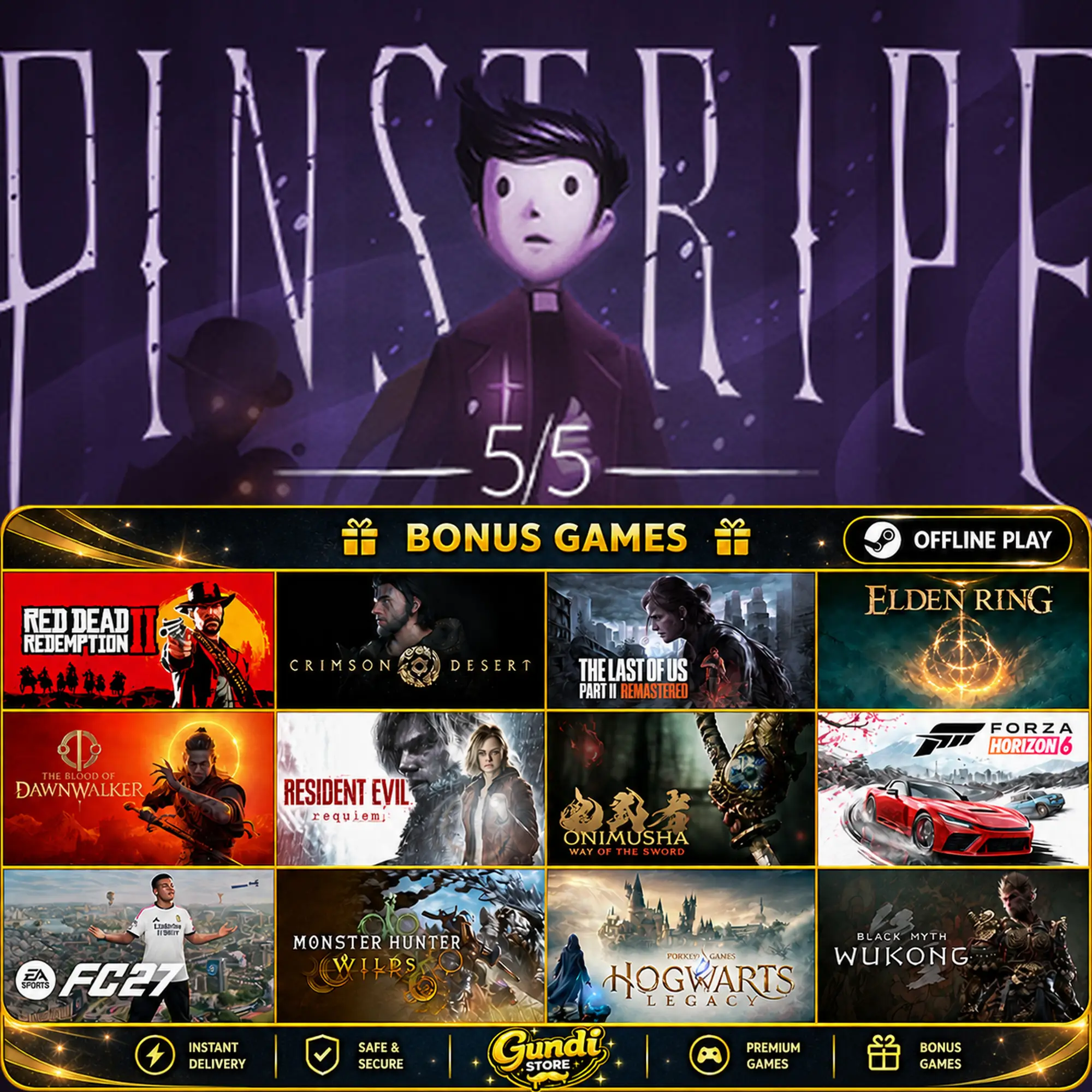 [AUTO CODE] - Pinstripe + BONUS GAME