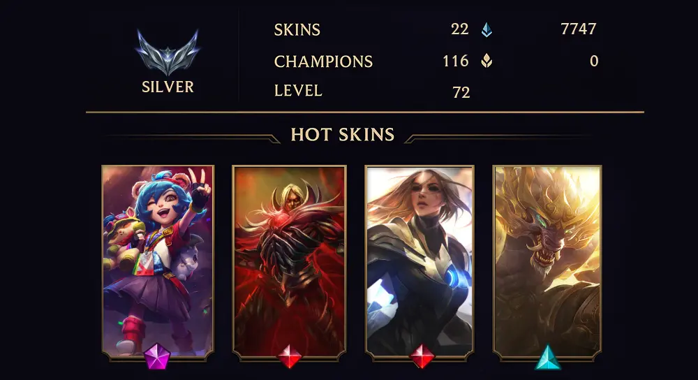 SILVER IV - 72 LVL - 22 SKIN