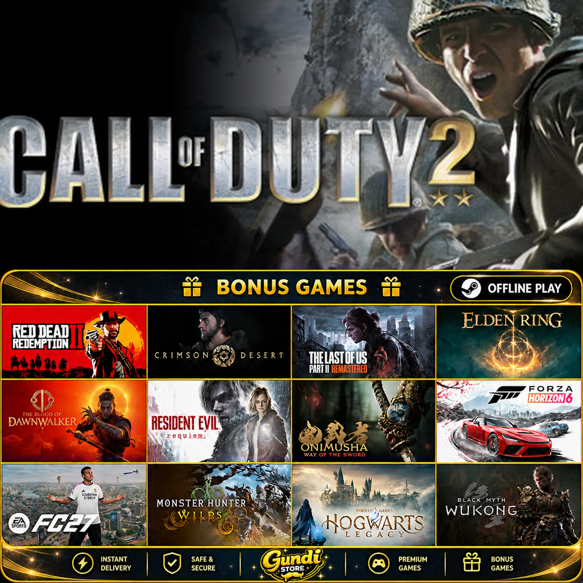 [AUTO CODE] - Call of Duty 2 + BONUS GAME
