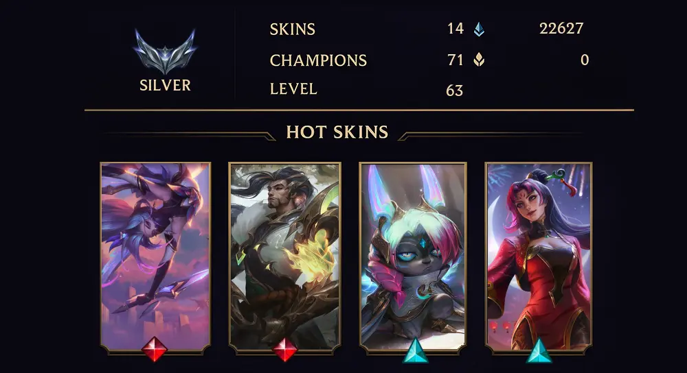 SILVER IV - 63 LVL - 14 SKIN