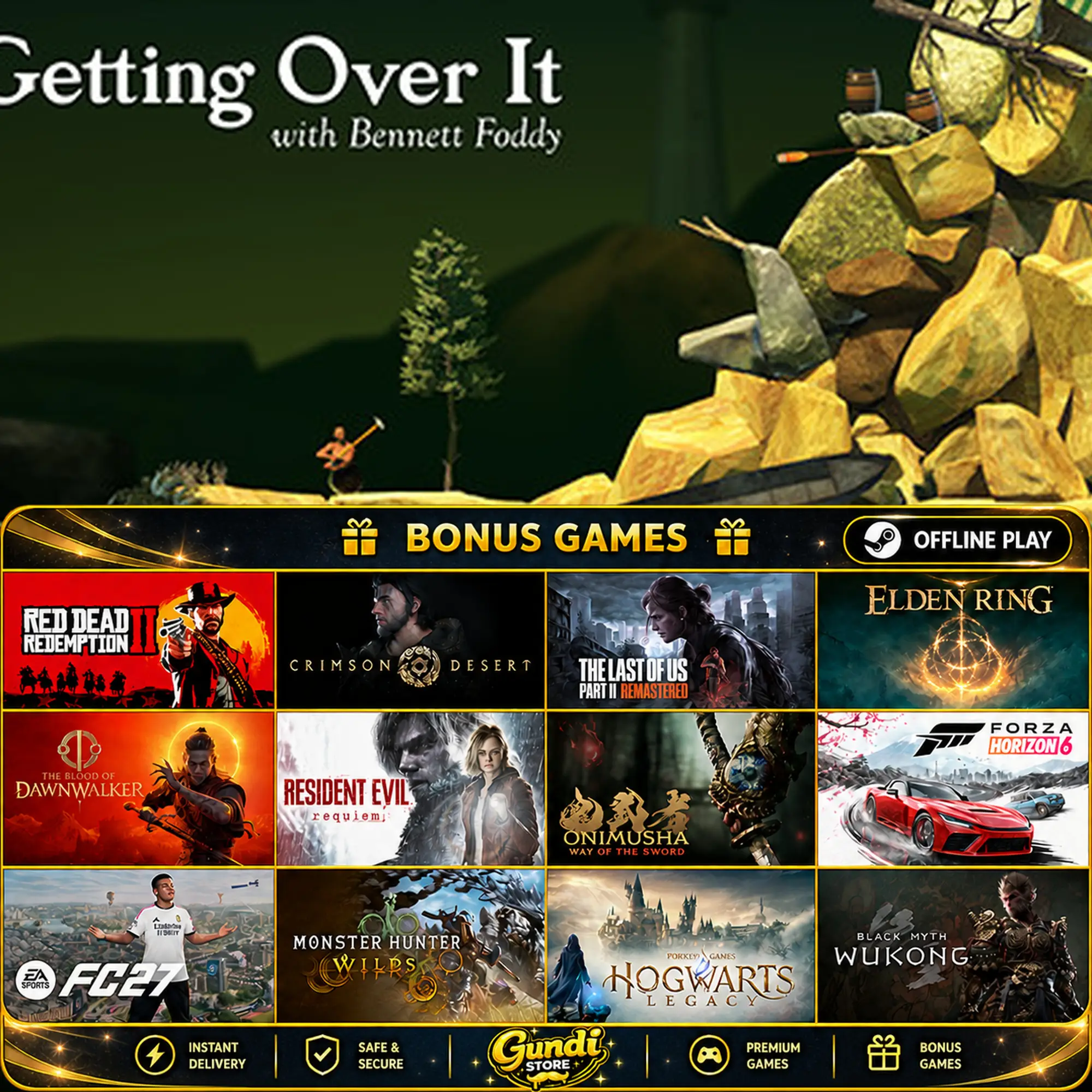 [AUTO CODE] - Getting Over It with Bennett Foddy + BONUS GAME