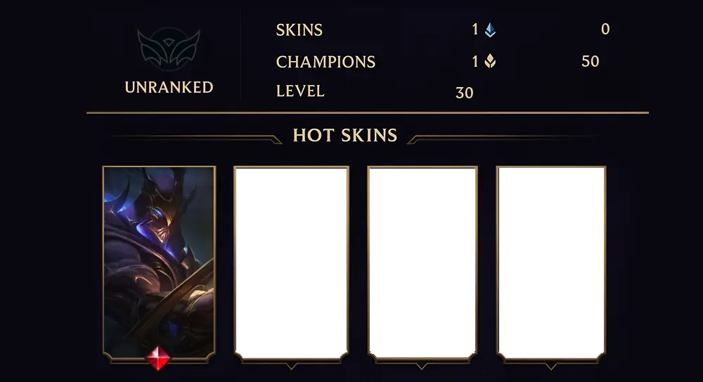 UNRANKED - 30 LVL - 1 SKIN