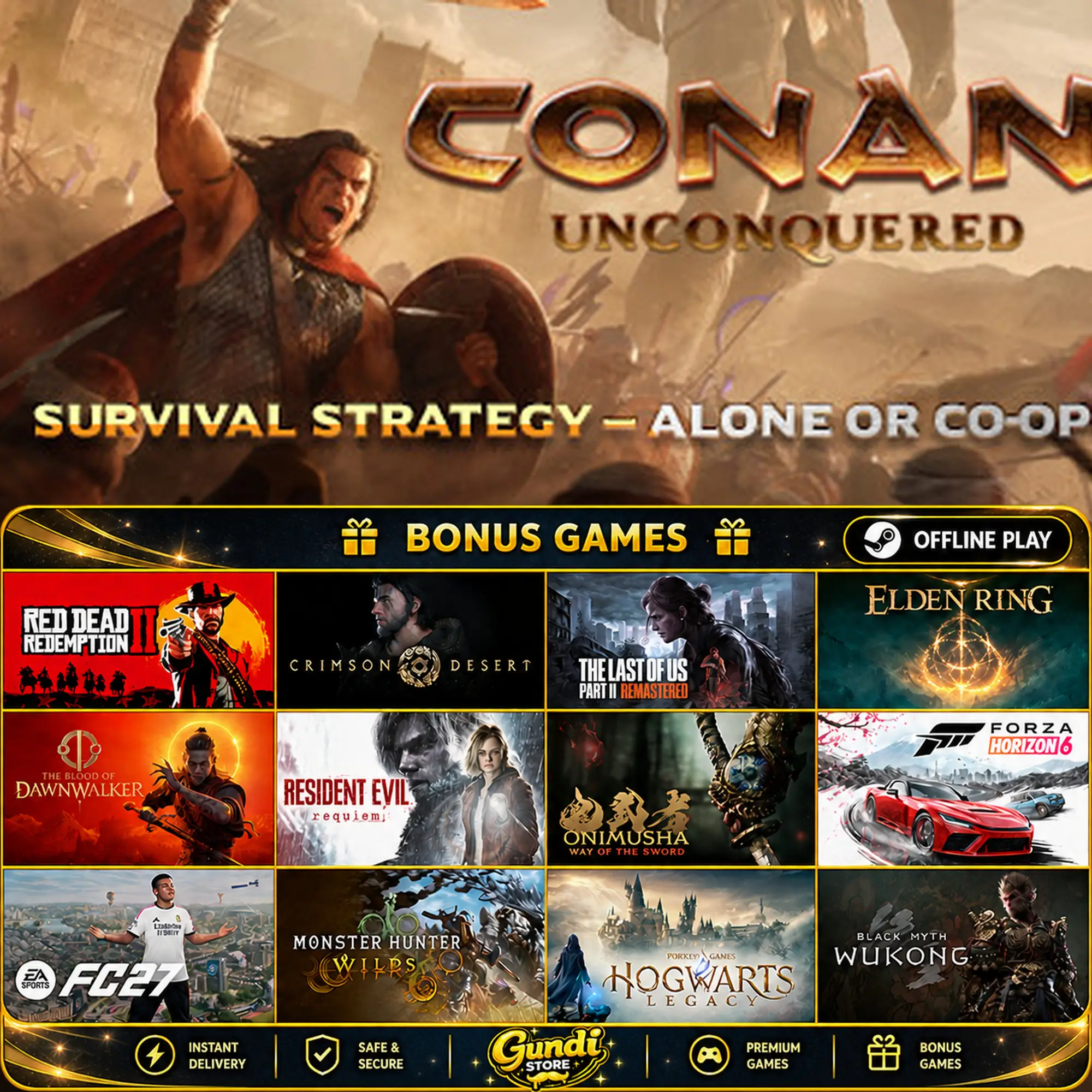 [AUTO CODE] - Conan Unconquered + BONUS GAME