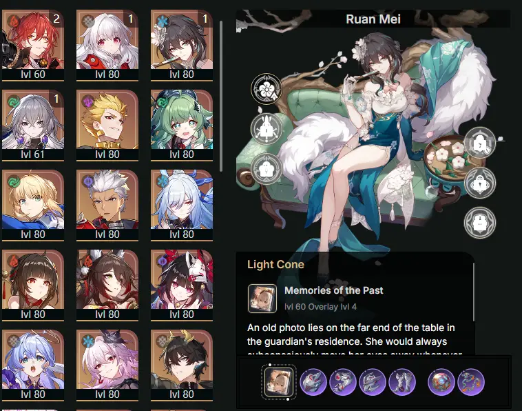 EU - Trailblaze Level: 67 - 40 CHARACTERS - Robin - E2 Himeko - E1 Clara - E1 Bronya - Gilgamesh - Huohuo - Saber - Archer - Jingliu - Lingsha - Fugue - Sparkle - Evernight - Dan Heng • Permansor Terrae - Cyrene - Dr. Ratio - Yanqing - Seele