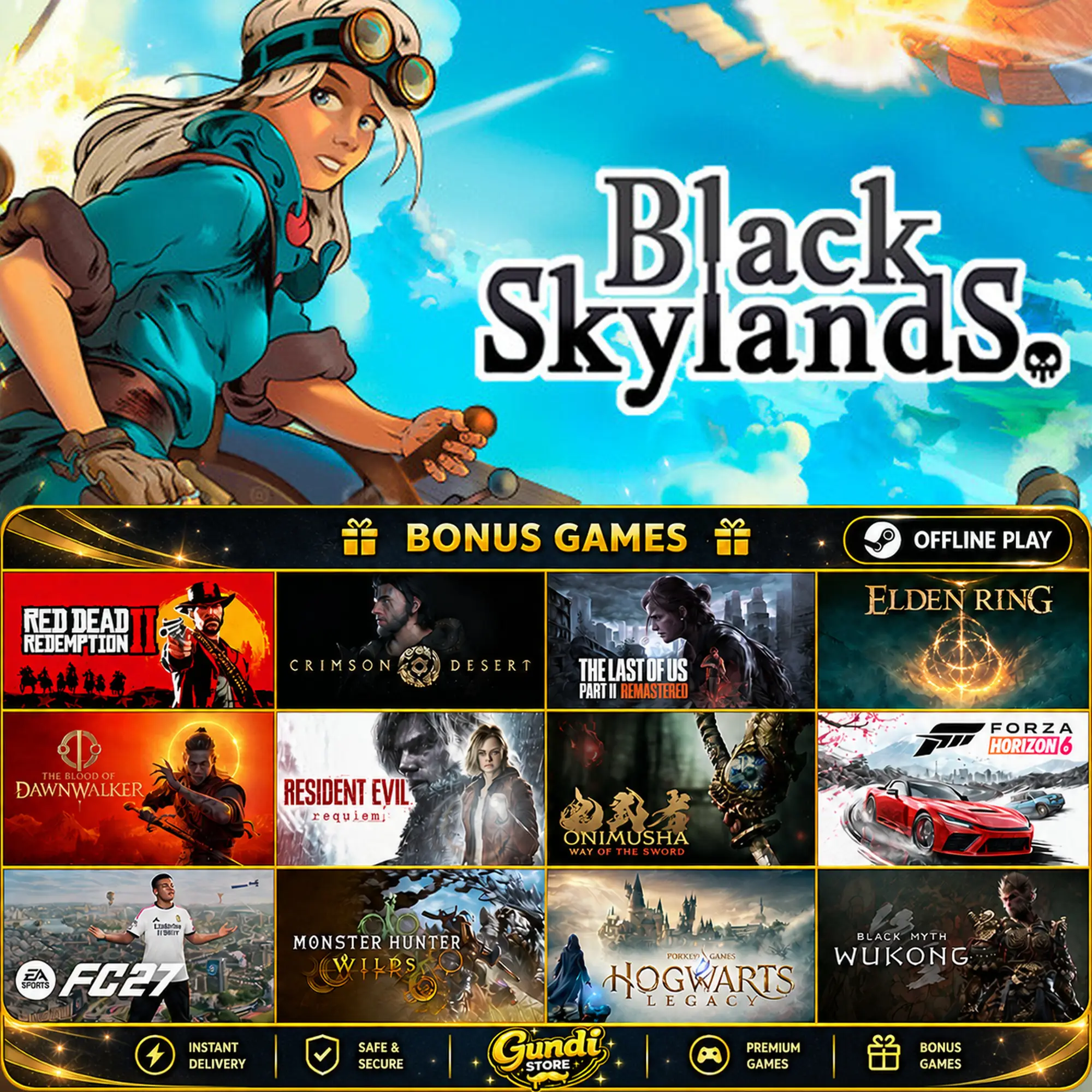 [AUTO CODE] - Black Skylands + BONUS GAME
