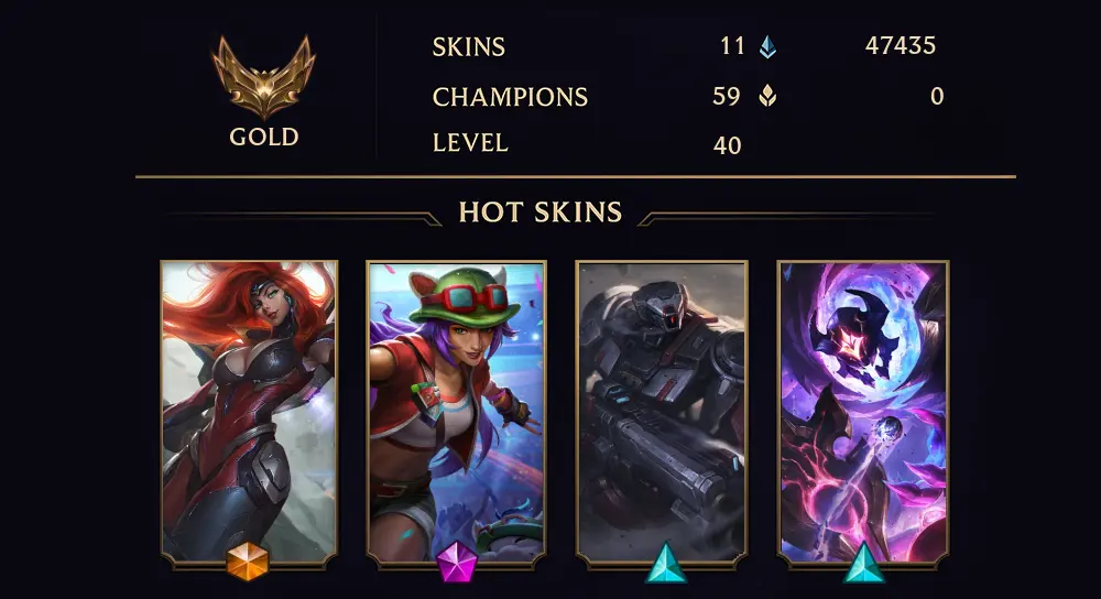 GOLD III - 40 LVL - 11 SKIN