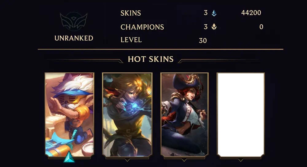UNRANKED - 30 LVL - 3 SKIN