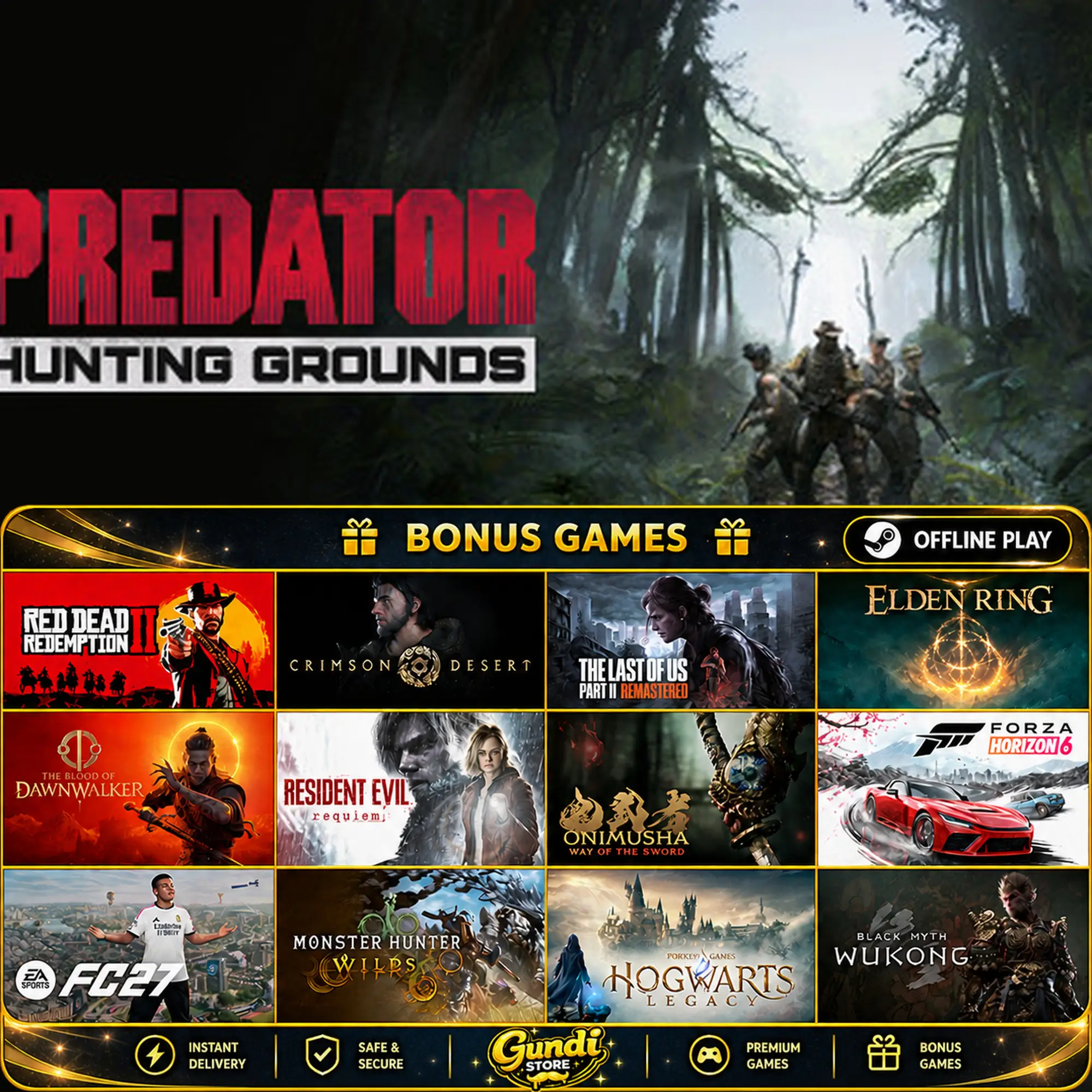 [AUTO CODE] - Predator_ Hunting Grounds + BONUS GAME