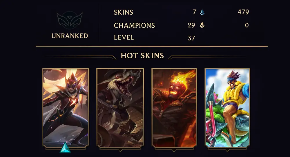 UNRANKED - 37 LVL - 7 SKIN