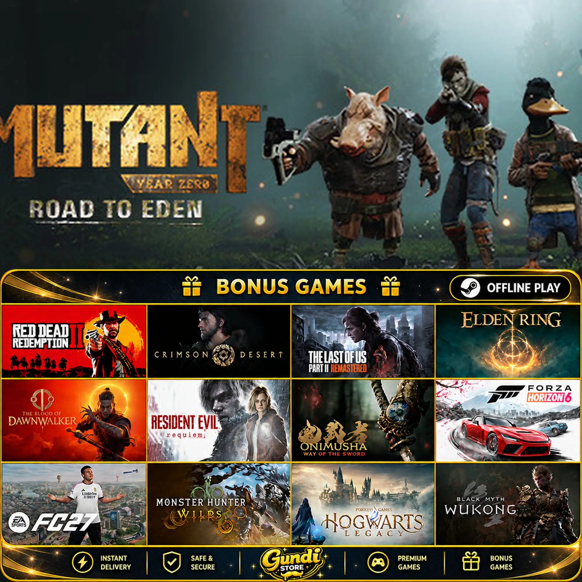 [AUTO CODE] - Mutant Year Zero_ Road to Eden + BONUS GAME