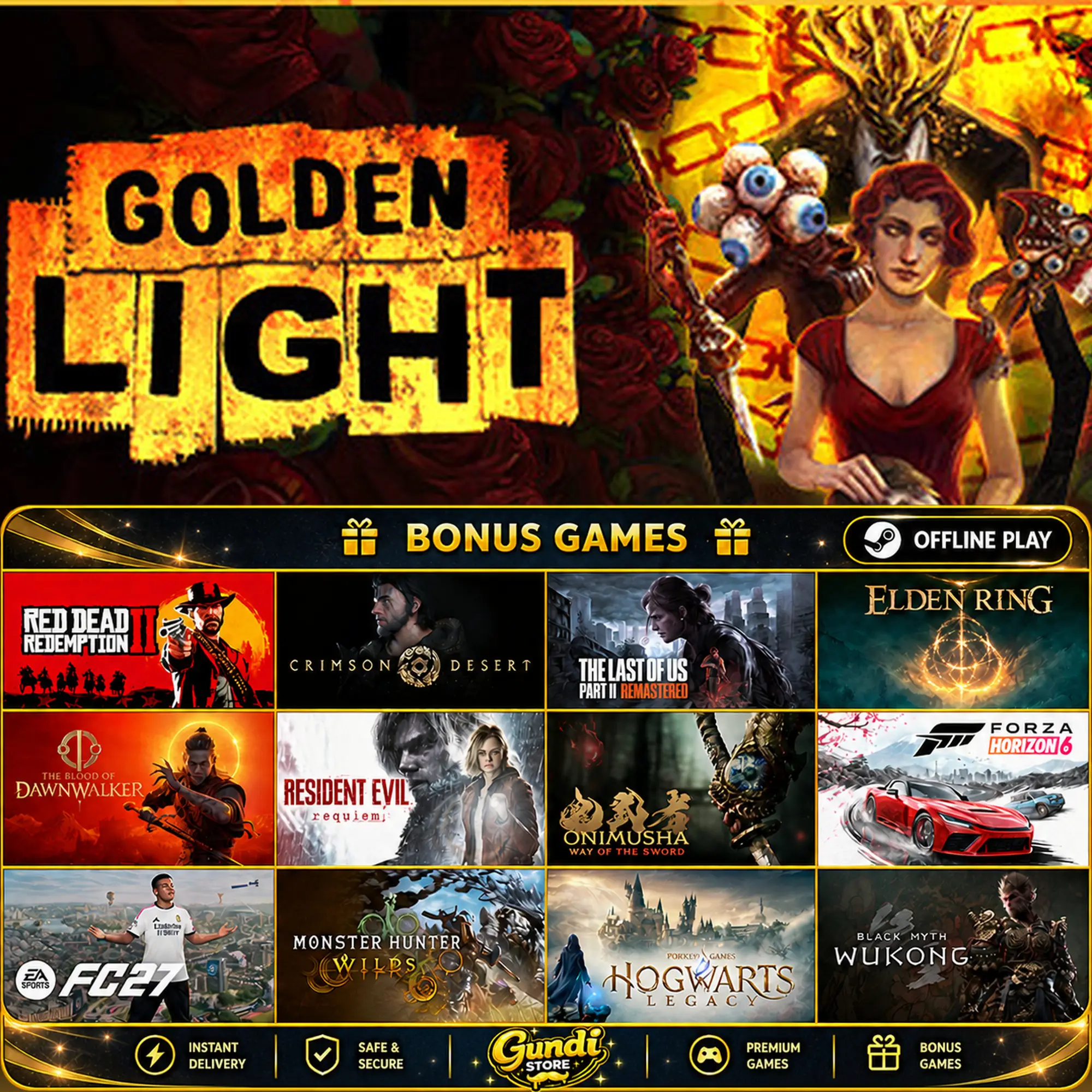 [AUTO CODE] - Golden Light + BONUS GAME