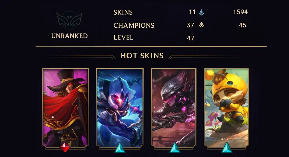 UNRANKED - 47 LVL - 11 SKIN